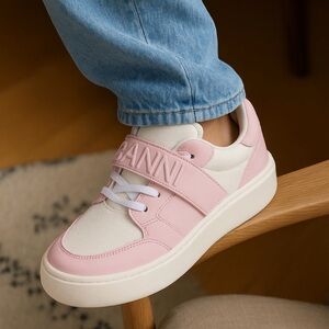 GANNI Sneakers Pink White Women’s Sporty Mix Cupsole Low Top Size EU 41 =‎ US 11